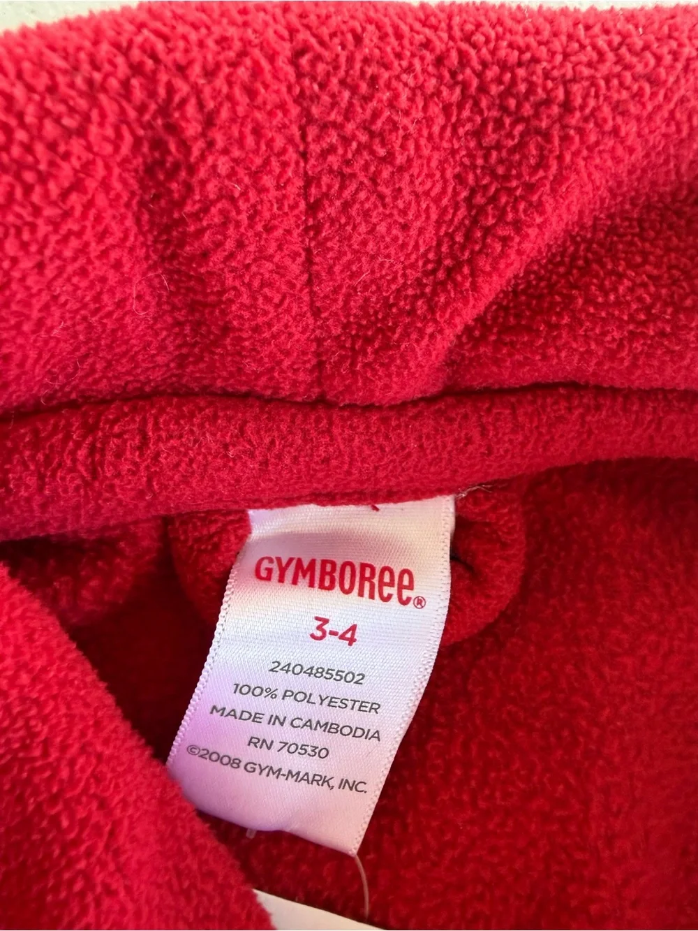 Gymboree Red Plush Kids Robe with Snowman Patch